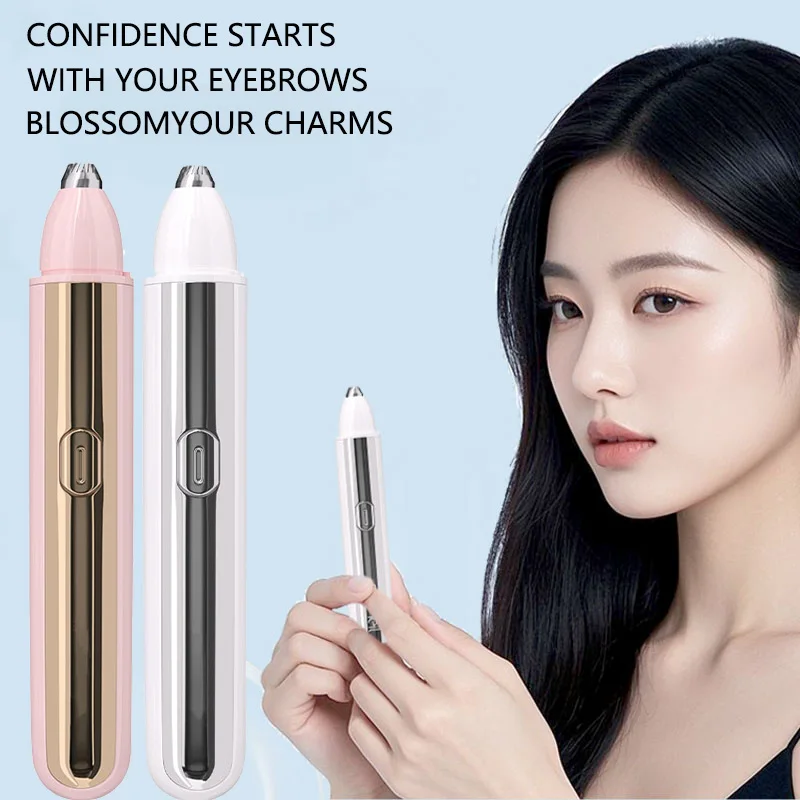 USB Rechargeable Electric Eyebrow Trimmer Pen for Women, Painless Precision Eyebrow Hair Remover, Safe Shaver Razor Tool