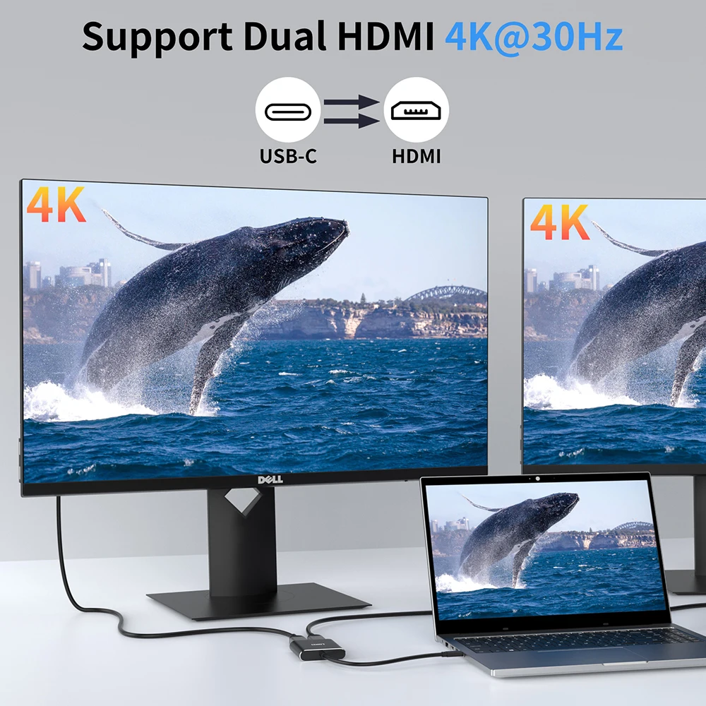 LORYI USB C  HDMI  2 Ȯ ÷, Ʈ HDTV  ŷ ̼, CŸ ,  2 , 4k 60hz