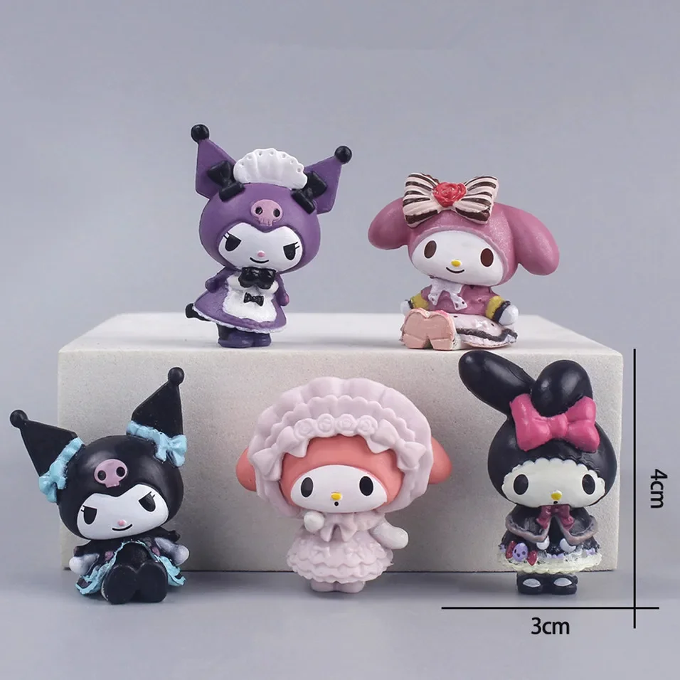 

Sanrio Kuromi Doll Model Action Anime Figures Kuromi Mymelody Doll Model Toys Cute Cartoon Esports Room Desktop Ornaments Gifts