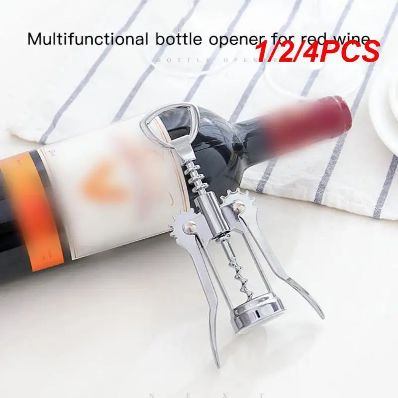 

1/2/4PCS Portable Stainless Steel Red Wine Opener Wing Type Metal Sommeliers Corkscrew Bottle Openers Corkscrews Wine Cork