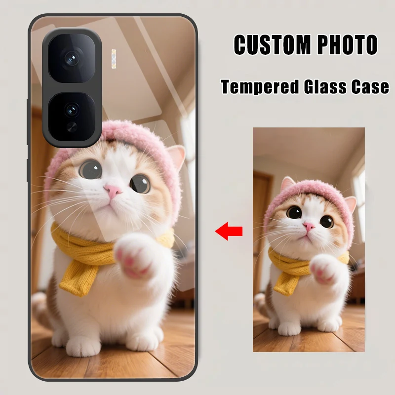 Customizable Tempered Glass Phone Case - Personalized Design Cover