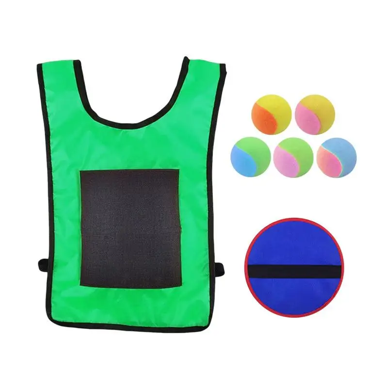 

Dodgeball Game Set Dodgeballs Sticky Vest Set Dodge Tag Game Soft Toy Balls Fun Playground Games For Parent-Child Interaction