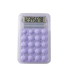 Candy - Colored Mini Transparent Calculator - Stylish and Portable (Purple)