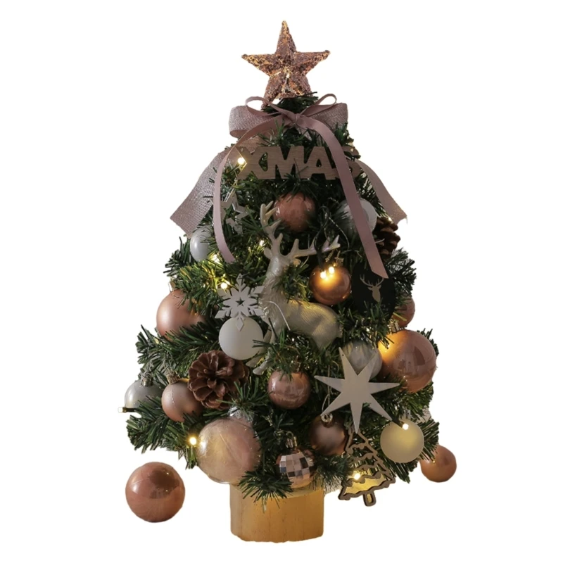 

Lighted Mini Artificial Christmas Tree Artificial Desk Decor Green Tree