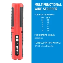 Portable Multifunctional Cable Stripping & Cutting Tool with Anti - Skid Handle (Multifunction Red)