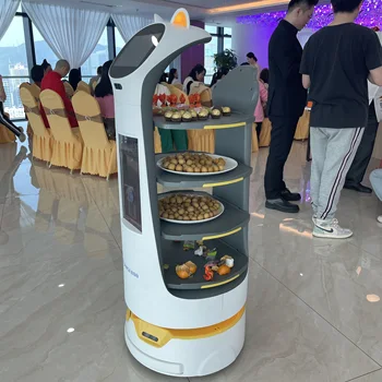 Robot cameriere con consegna automatizzata Anseboo con robot di servizio di controllo APP per caffetteria ristorante