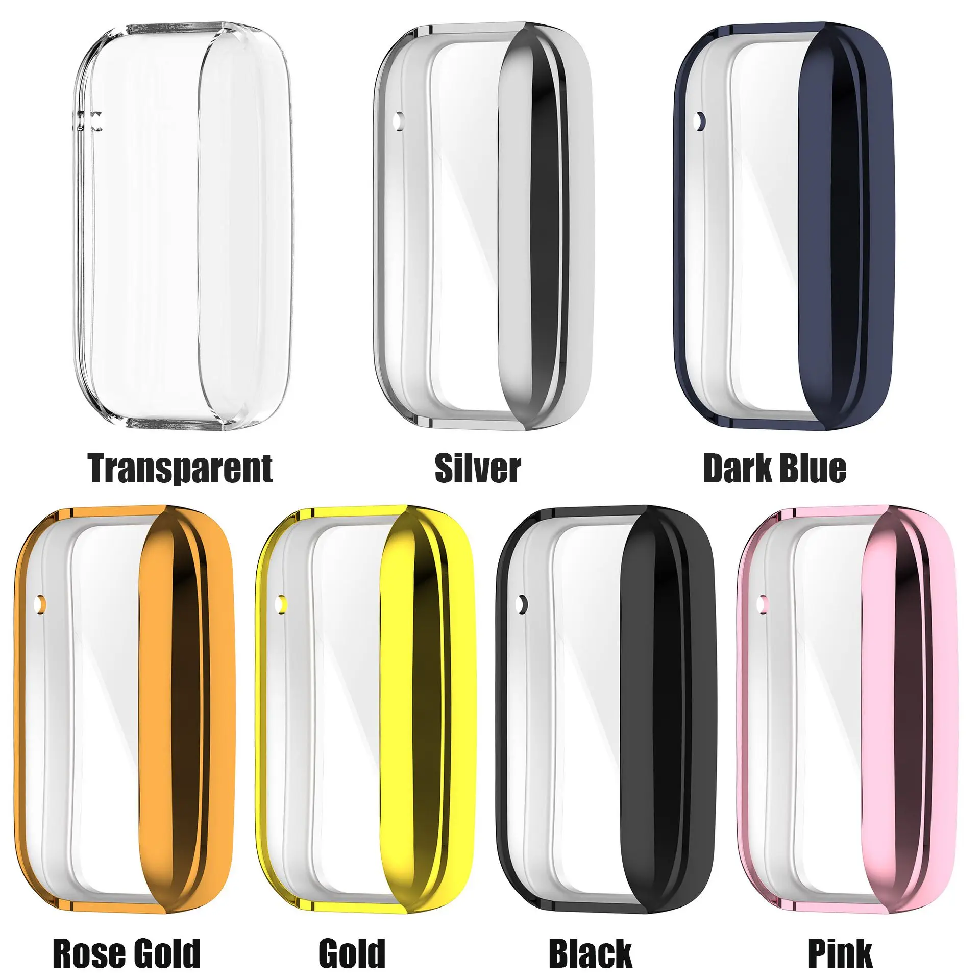 Premium Plating Case with Full Coverage Screen Protector - Soft TPU Frame Bumper