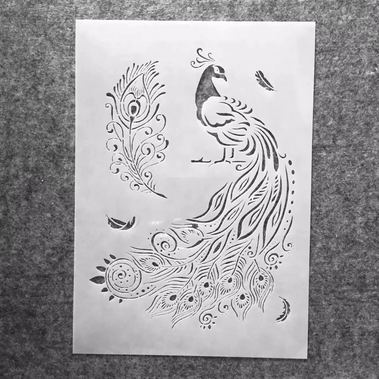 

A4 29*21cm Beautiful Peacock with Feather DIY Layering Stencils Wall Painting Scrapbook Coloring Embossing Album Decor Template