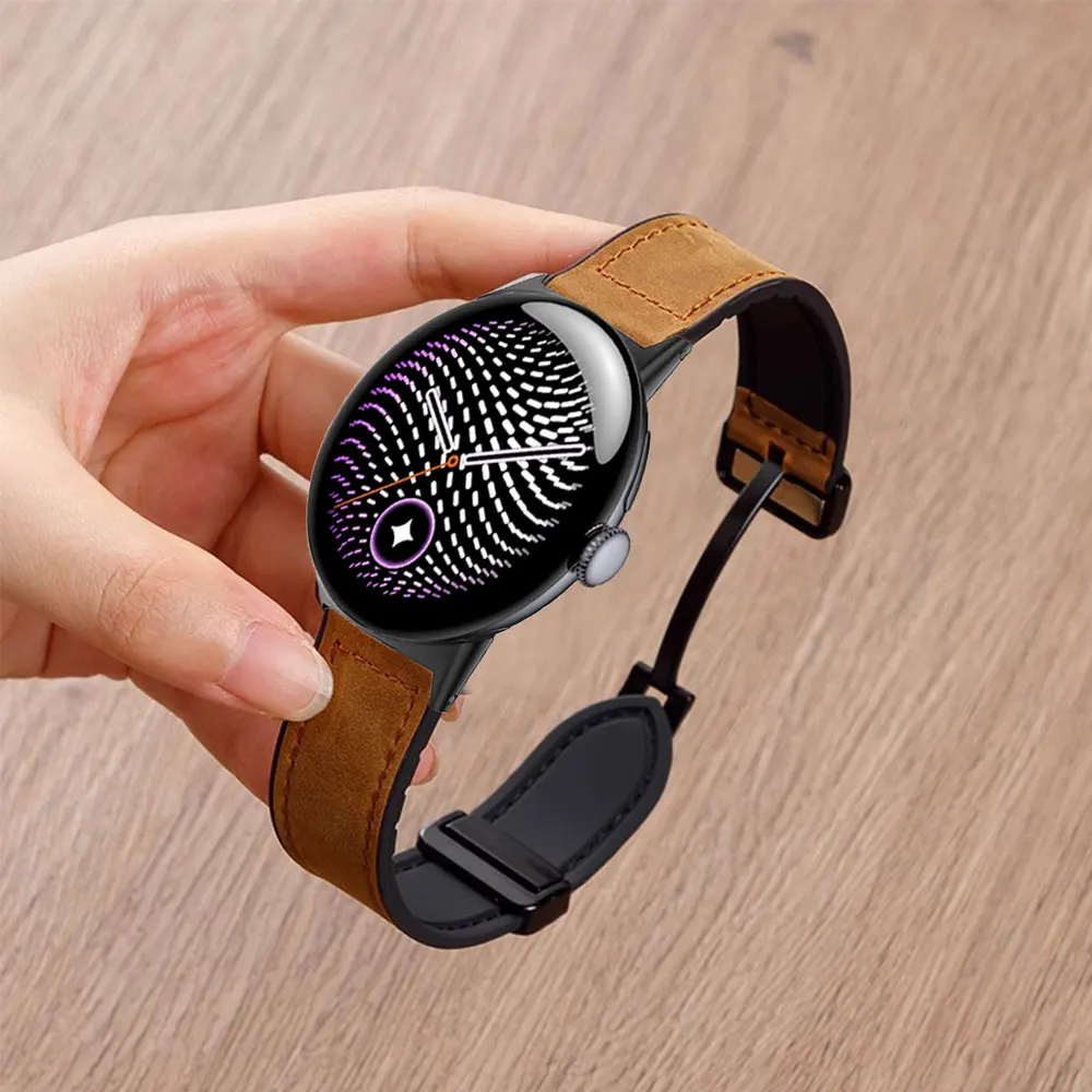 Magnetic Leather and Silicone Wristband Accessory
