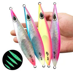 AS Slow Falling Slow Pitch Jig Sinking Metal Jigging Pesca Glow Jigs 80g100g150g200g250g300g luminuous Lure Fishing Angler Bait