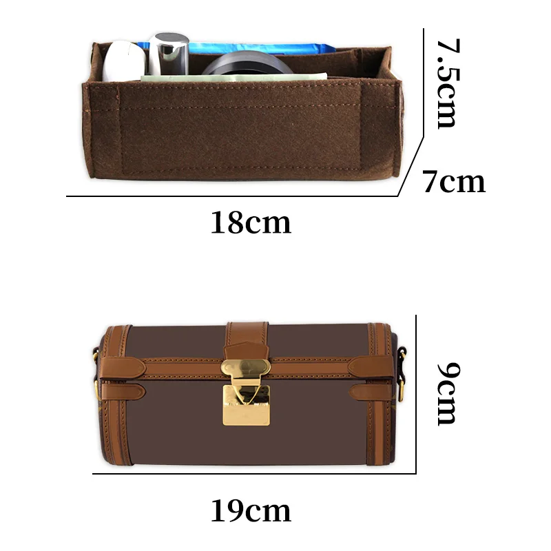 TINBERON Felt Cloth Insert Bag Women Makeup Bag Travel Portable Luxury Bag Liner Organizer Bag Insert Cosmetic Bags Base Shaper