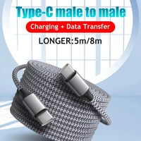 60 Вт, 1 м/2 м/3 м/5 м, двойной кабель Type-C для быстрой зарядки, аксессуары для мобильных телефонов, передача данных для Samsung Huawei Millet — изображение 2