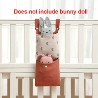 Sacs de rangement suspendus pour lit de bébé, organisateur de berceau en coton pour nouveau-né, poche à couches pour jouets, ensemble de literie, accessoires, sacs de magasin de couches 3