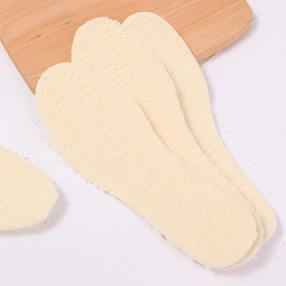 Plantillas gruesas de lana de cordero de imitación de invierno, a prueba de frío, cálidas, botas de nieve para hombres y mujeres, almohadilla para pies, plantilla suave y adaptable_voghion.com