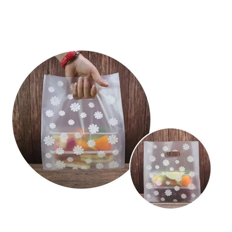 Plastic Daisy Flower Gift Shopping Bags for Wedding Party