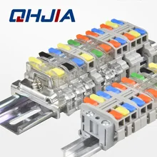  Mini Fast 2 or 3-pin Wire Connector Rail Splicing Strip Lighting Terminals Crimp Non Destructive Without Breaking Cable 