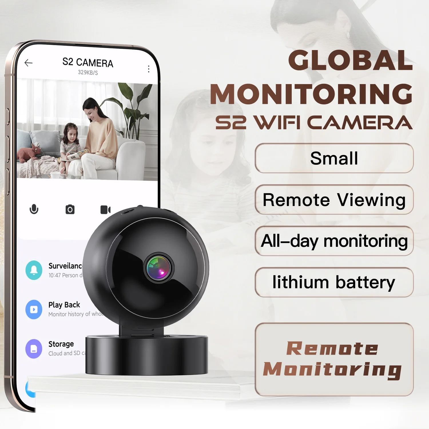 New 1080P Camera Wireless WiFi 2.4G Indoor Security Night Vision Camera Two-way Voice Video Recorder Anti-theft Remote Monitor 2