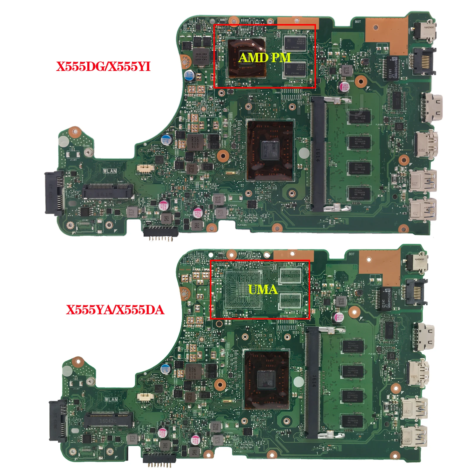 메인 보드 ASUS X555YI X555DA X555YA X555DG A555DG X555 X555Y 노트북 CPU E1 E2 A4 A6 A8 A10 A12 FX-8800P