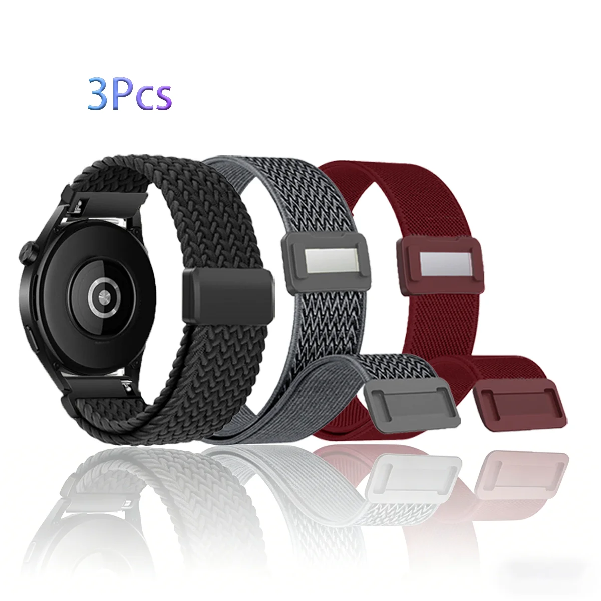Nylon Sports Strap Bracelet Belt - Set of 3, 20mm/22mm