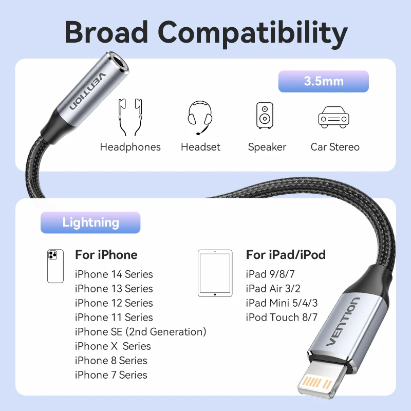 Vention Premium Lightning to 3.5mm Audio Adapter Cable