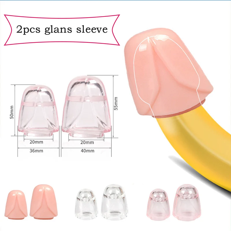 2pcs Glans Penis Enlargement Sleeve Lock Sperm Cock Ring Penis Enlarger Ejaculation Delay Toy Sm Sex Products Sex Shop