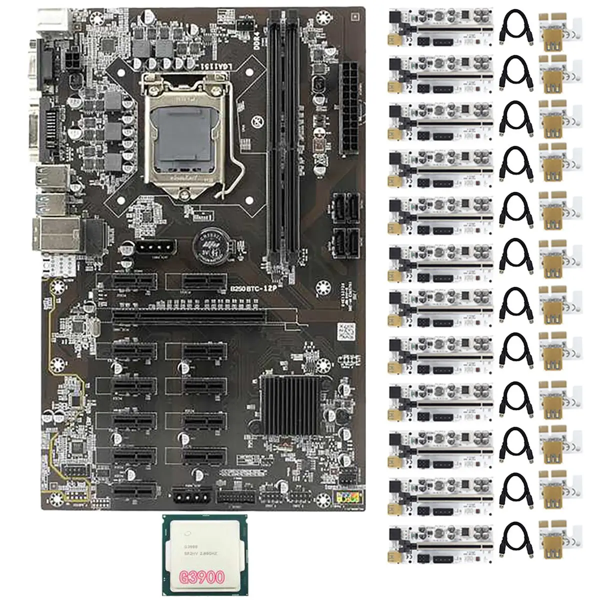 永久定番 B250 Btc鉱業マザーボード12個010 X Pcieライザーカード 1個g3900 Cpu Lga1151 Ddr4 Dimm 12 Pcieスロットのマザーボード 通販の ウェブストア Congtynamtien Vn