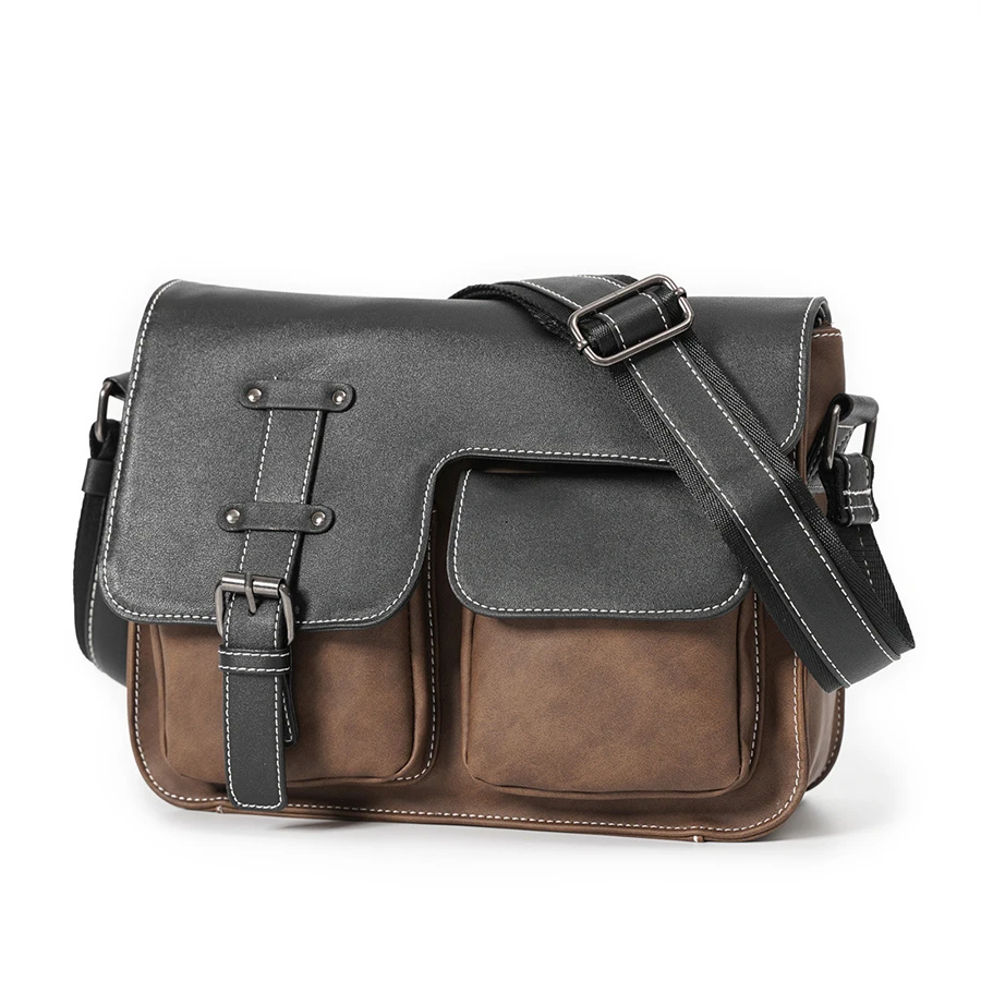 

Multi-function Chest Bag Single Shoulder Multi-Pocket Business Messenger Mail Bag Casual Retro Messenger Bag