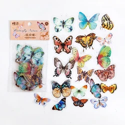Waterproof Retro Butterfly Stickers - 40 Pack for Journals, Albums, and DIY Projects (E)