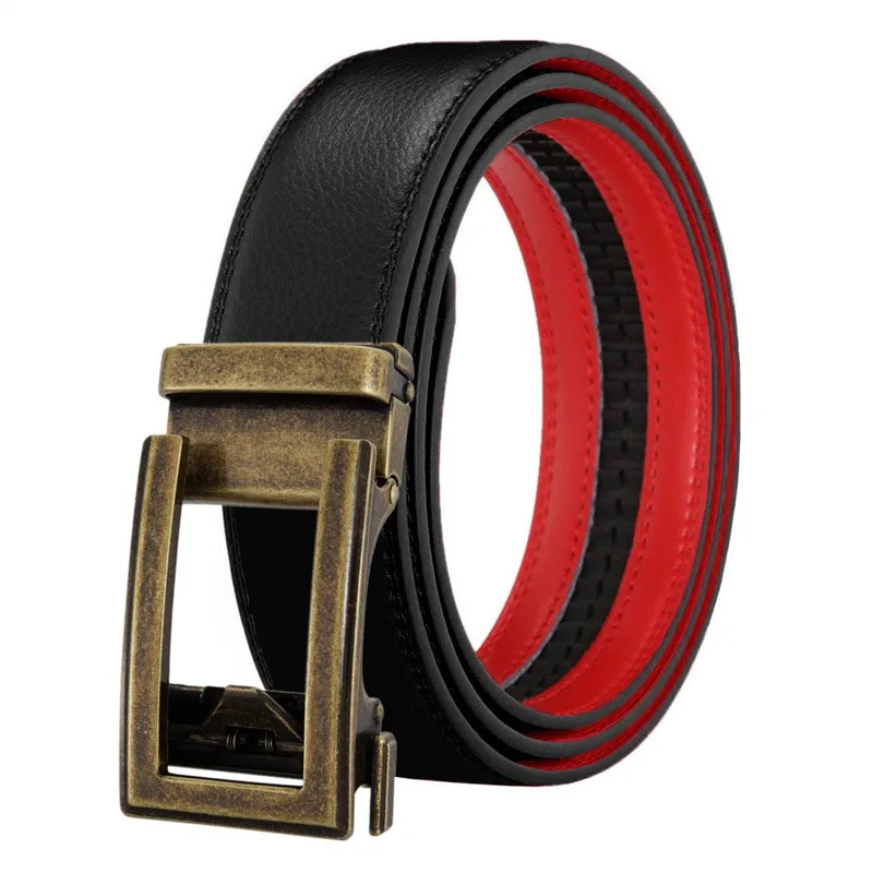 Luxury Men's Leather Belt - High Quality Designer Craftsmanship in White, Blue, Red, Brown