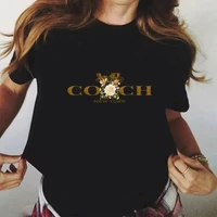 T-shirt Femme Luxe Imprimé Col Rond Manches Courtes Motif Hip Hop Alphabet Été 2026 1