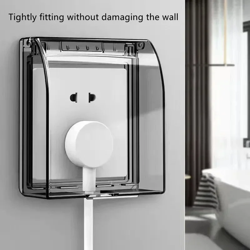 Self-Adhesive 86Type Socket Waterproof Box Bathroom Wall Switch Protection Cover PlugCover Socket Splash-Proof Box