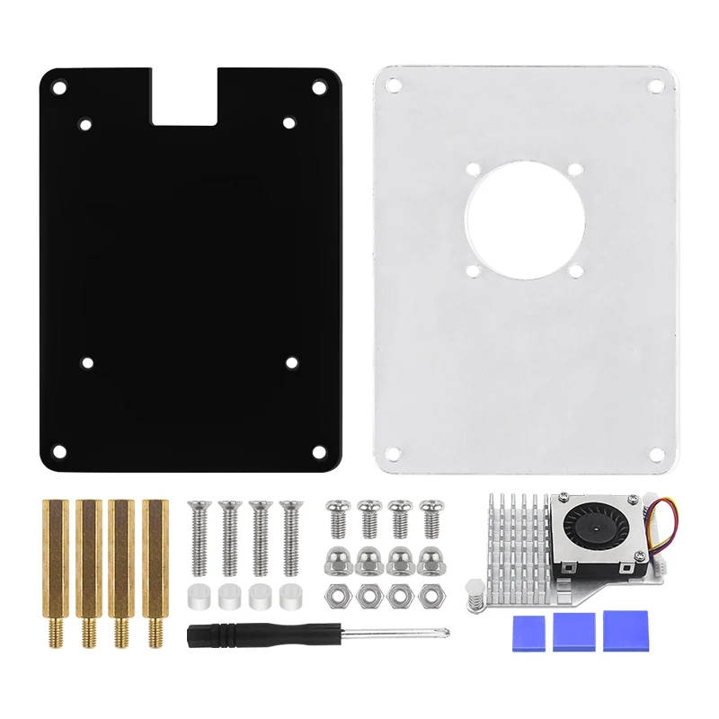 Transparent Acrylic Raspberry Pi 5 Case with PWM Cooling Fan and Stackable Design