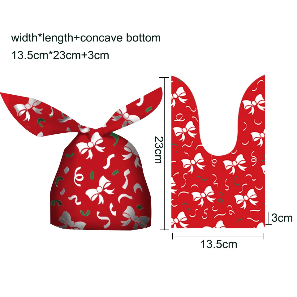 10/20 stücke Frohe Weihnachten Kaninchen Ohr Candy Taschen Karton Santa Claus Schneemann Cookie Taschen Für Weihnachten Noel Geschenke verpackung Liefert – Detail 3
