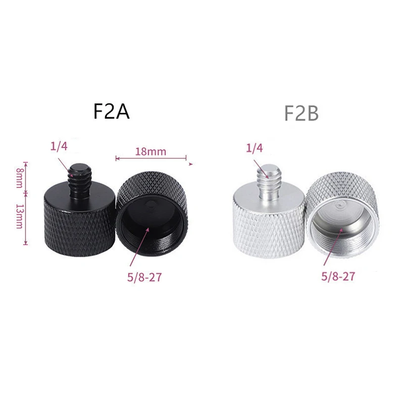 Metal Microphone Stand Adapters 5/8 To 1/4 Mic Conversion Screw Tripod Flash Bracket Photography Accessories