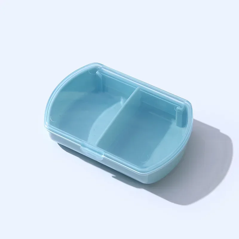 Compact Portable Pill Organizer & Vitamin Holder - 2-Compartment Travel Case
