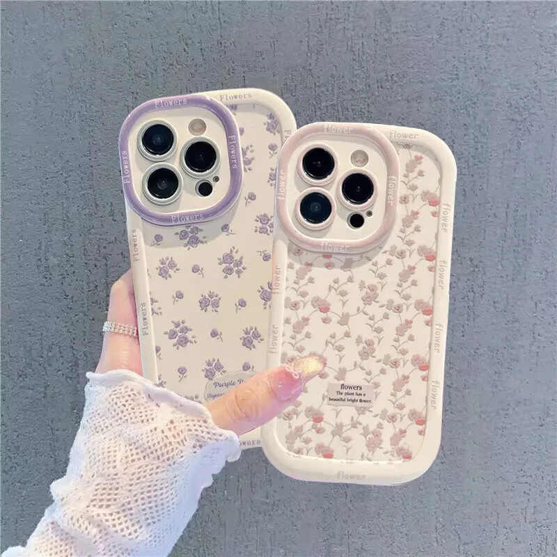 Puff Pink Purple Floral Flowers Phone Case Cover