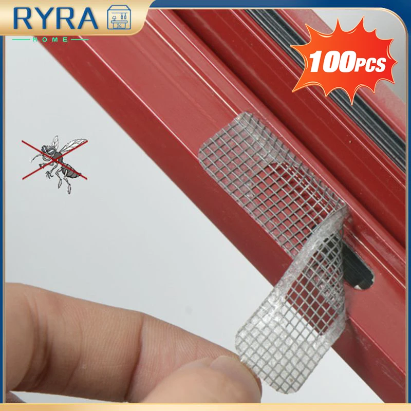 

50/25/15pcs Fix Net Window Home Adhesive Anti Mosquito Net Fly Bug Insect Repair Screen Wall Patch Stickers Mesh Window Screen