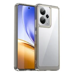Transparent Colorful TPU Protective Phone Case Cover - Realme 14 5G (Grey)