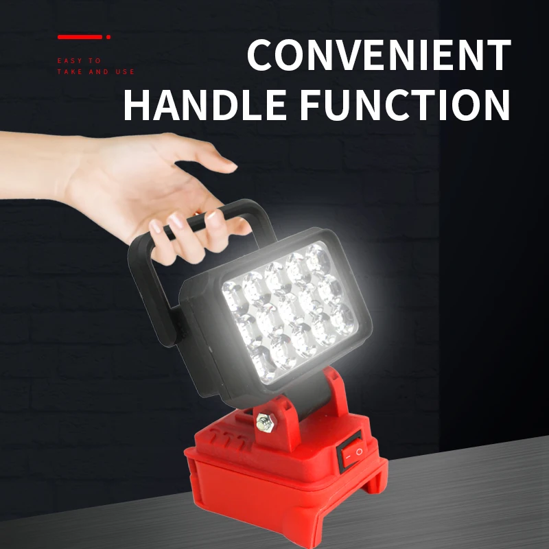 LED Light Fit Milwaukee Battery M18 Portable Spotlight Cordless Outdoor Work Fishing