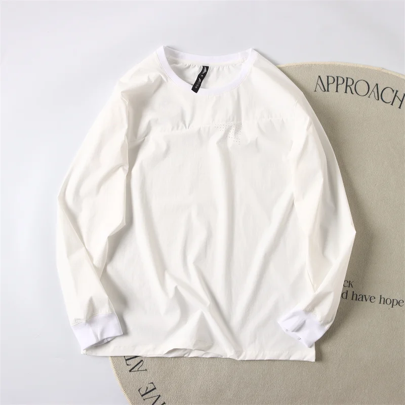 Elastic Comfortable Long Sve T-irt Men's Outdoor Casual Sports round Ne Faion Urban Sle Breathable Spring Autumn