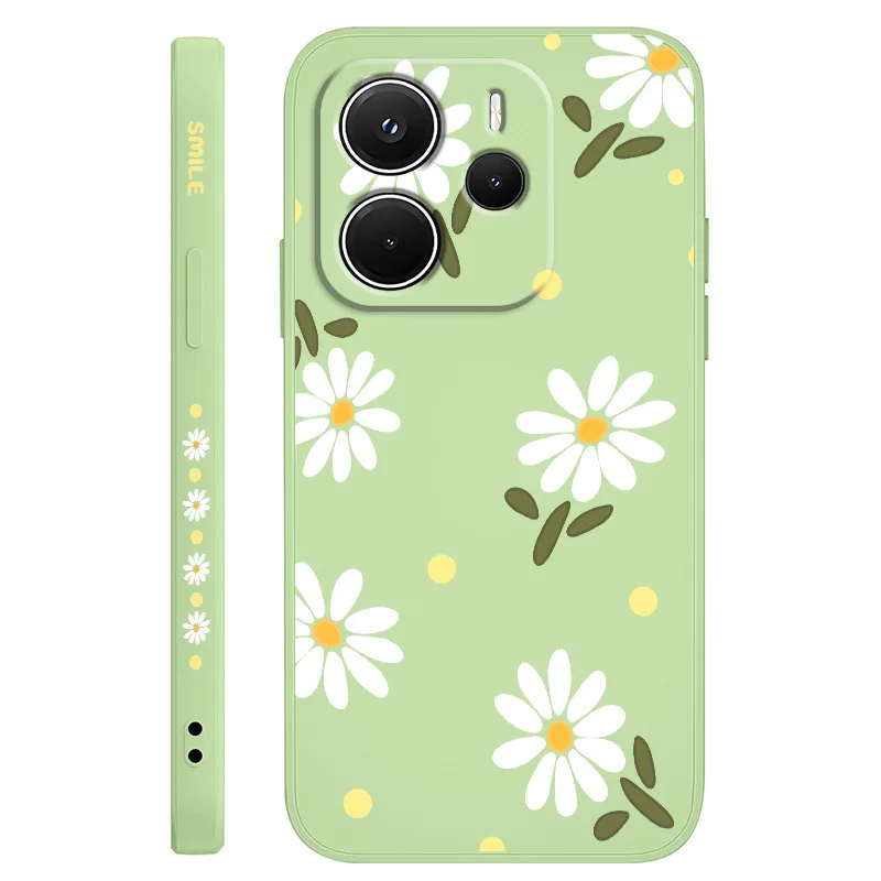 Elegant Daisy Liquid Silicone Phone Case - Enhanced Protection & Style