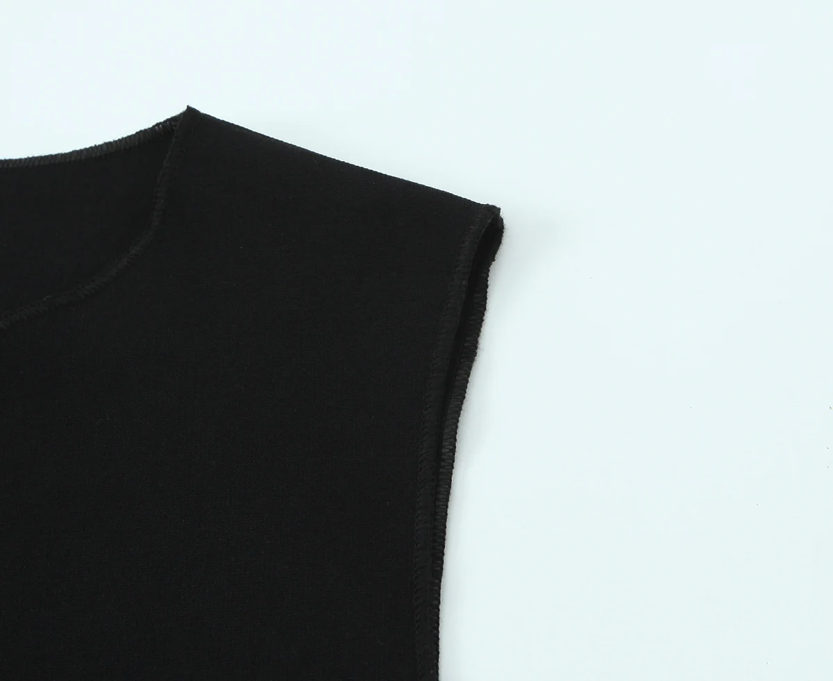 Women's Vest Summer New Style Black With White Color Sleeveless Stretch Top Vest Female Elegant Sophisticated Streetwear Top