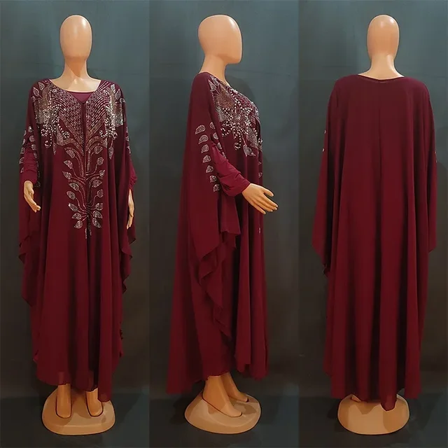 Abayas pour femmes dubaï luxe 2024 mousseline de soie Boubou robe de mode musulmane Caftan Marocain Occasions de fête de mariage Djellaba Femme
