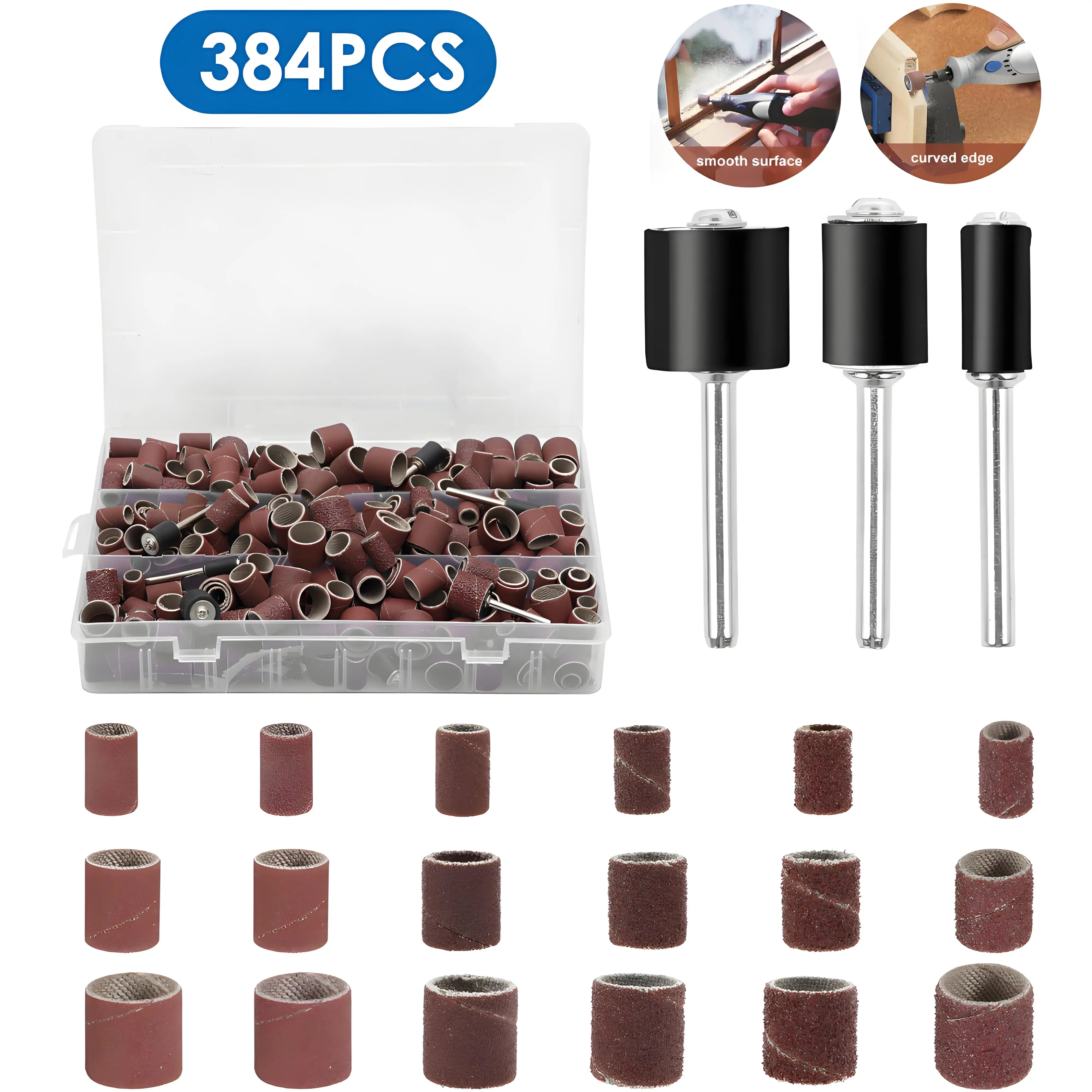 Uxcell 3pcs Sanding Drums Sleeves Set 1/2 Inch Grit 240 Sanding Sandpaper With Mandrel Rotary Tool Kit 6d934395 Afb4 4b12 8d42 52bdf2c1a489.3c33e227b577bfd641e8047ad9ffa5f3