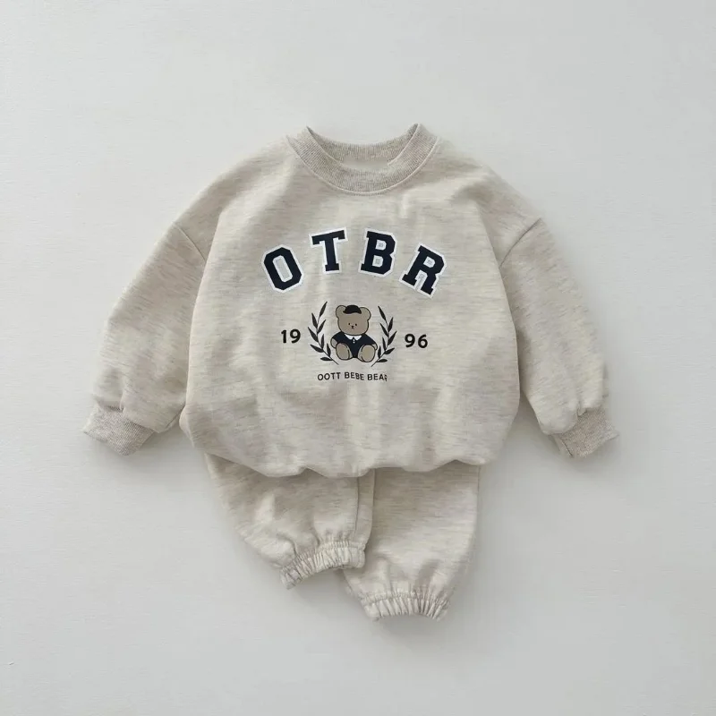 

Children Clothing Set Autunm New Baby Cartoon Bear Tracksuit Girl Letter Print Casual Tops + Pants 2pcs Cotton Sweatshirt Suit