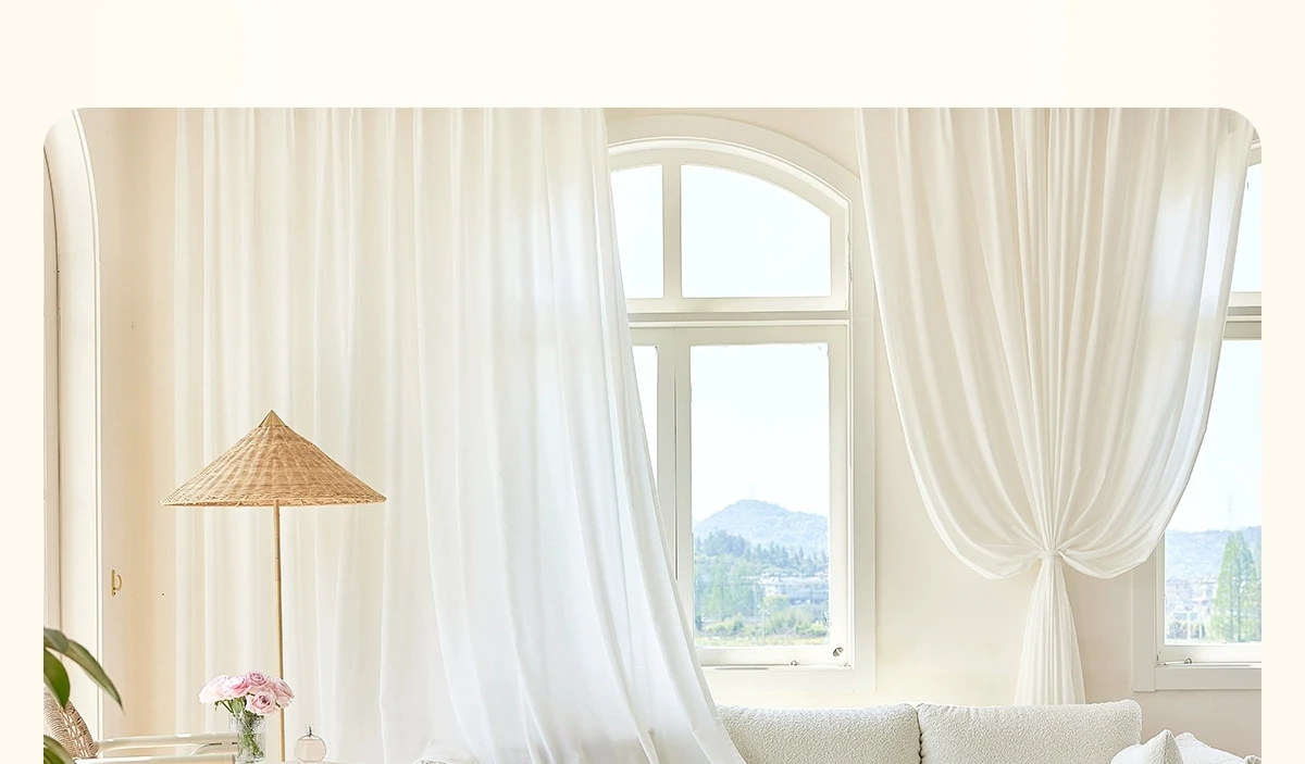 High-Quality White Tulle Curtains - Sheer Chiffon Drapes for Living Room and Bedroom Decor