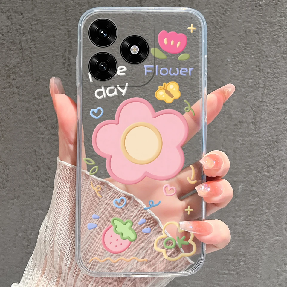 Cartoon Frog & Pig Transparent Protective Phone Case