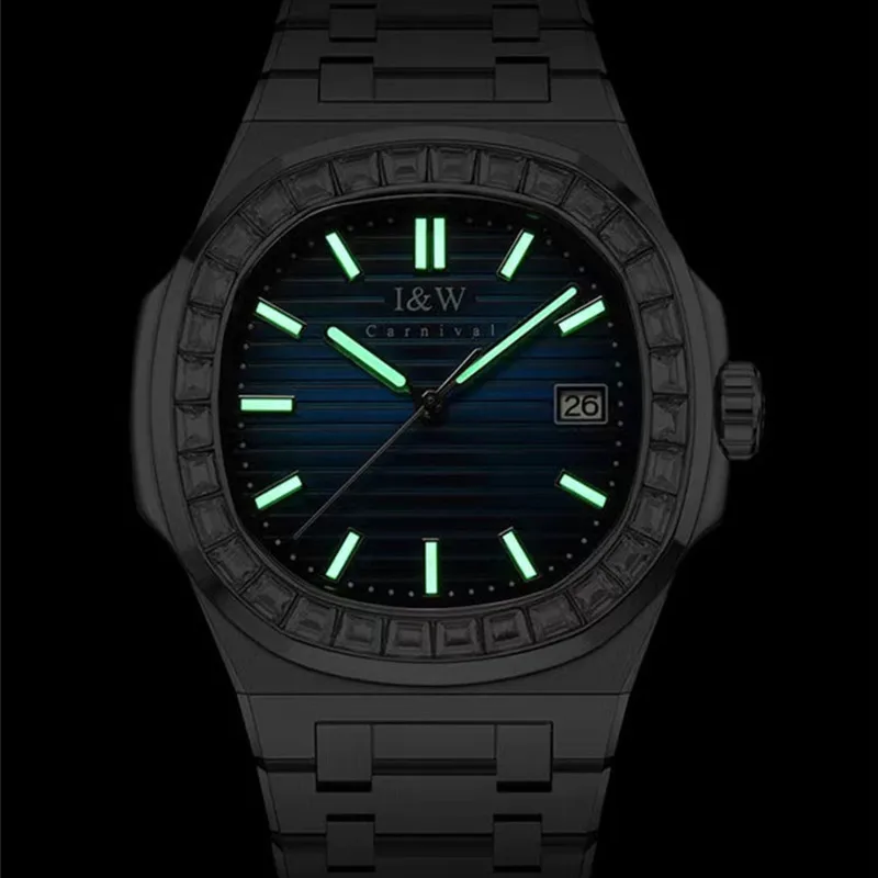 Relogio Masculino CARNIVAL Mechanical Business Watch for Men Brand Luxury Automatic Wristwatch 50M Waterproof Clock Reloj Hombre