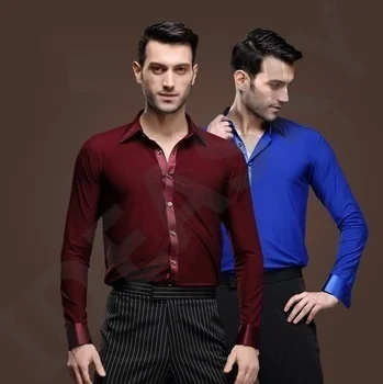 2015 new hot sale mens male boys plus size latin ballroom dance shirt dancewear costumes men Salsa Tango Samba shirts dance wear