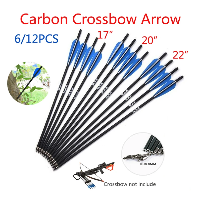 

17/20/22 Inches Target Hunting Arrows Crossbow Bolt Crossbow Carbon Arrow with 125 Grain Crossbow Arrow Head